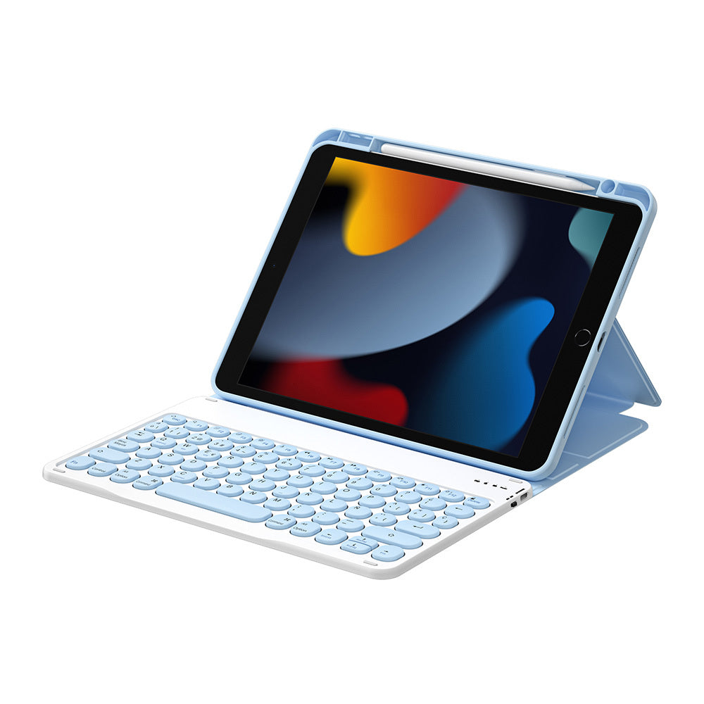iPad 10.2 2021 (9.Nesil) Wiwu Protective Gizli Kalem Bölmeli Klavyeli Kılıf