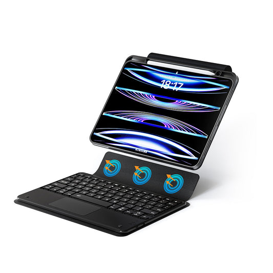 Apple iPad Pro 13 2025 M5 Zore Border Keyboard Bluetooh Bağlantılı Standlı Klavyeli Tablet Kılıfı