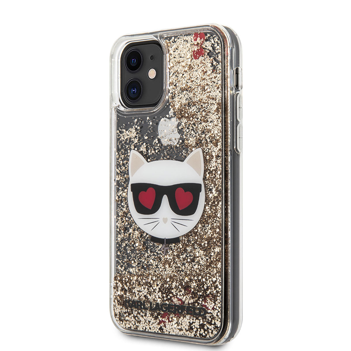 iPhone 11 Kılıf Karl Lagerfeld Sıvılı Simli Choupette Dizayn Kapak