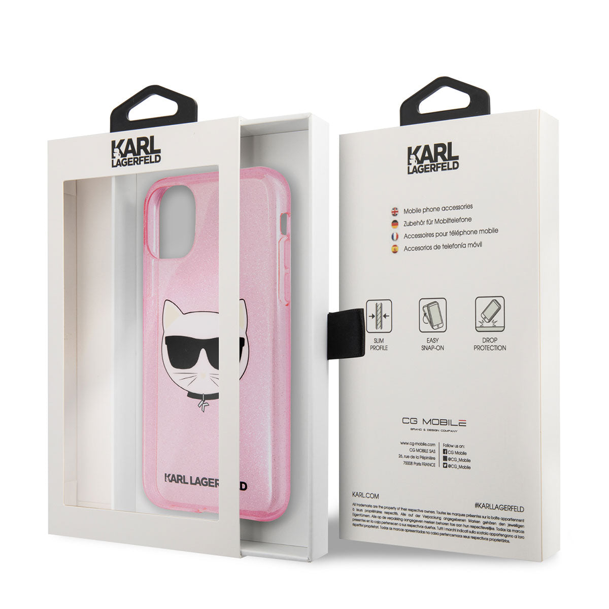 iPhone 11 Kılıf Karl Lagerfeld Transparan Choupette Head Dizayn Kapak