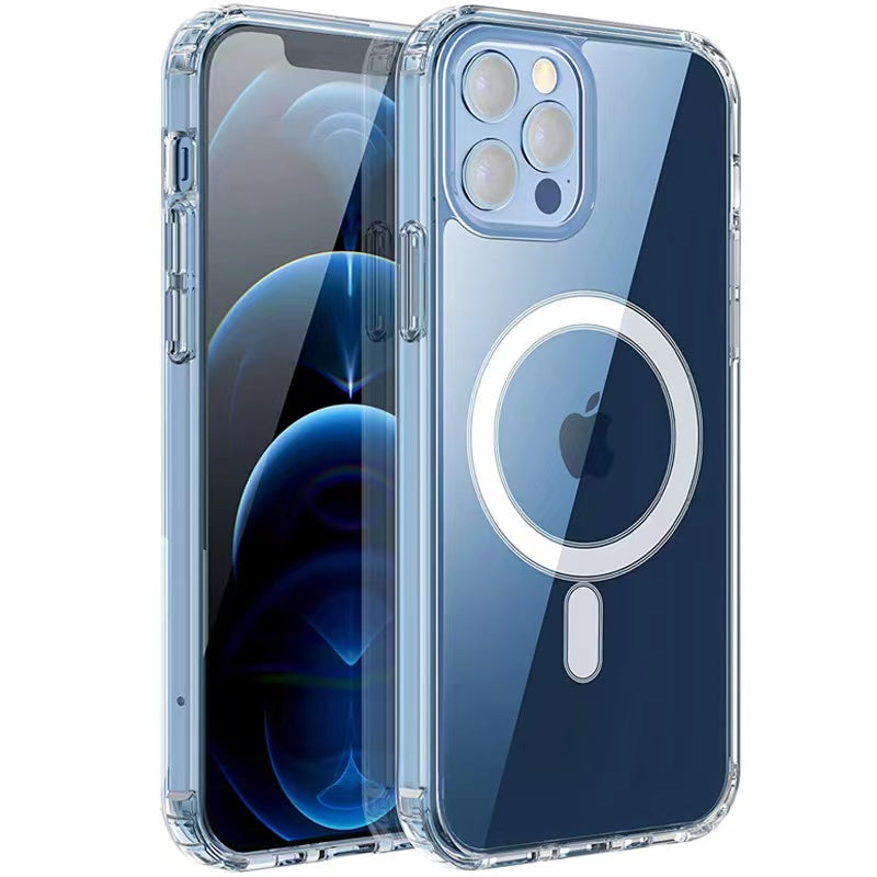 Apple iPhone 11 Pro Kılıf M-safe Şarj Özellikli Şeffaf Sert PC Zore Embos Kapak