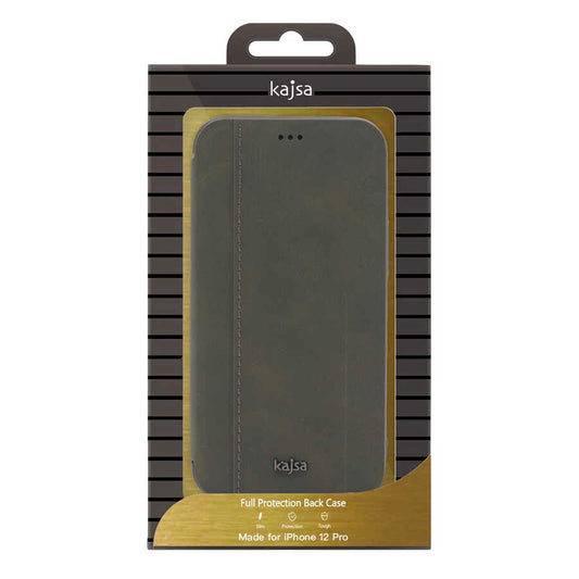 iPhone 12 Kılıf Kajsa Dale Serisi Parallel PU Folio Kapaklı Kılıf
