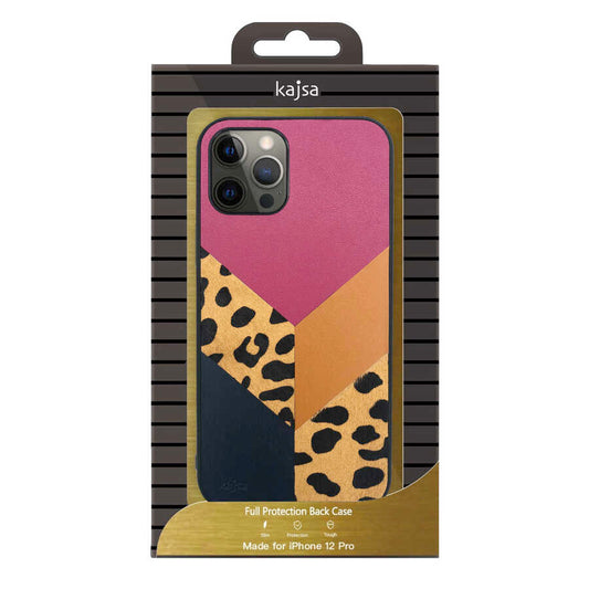 iPhone 12 Kılıf Kajsa Glamorous Serisi Leopard Combo Kapak