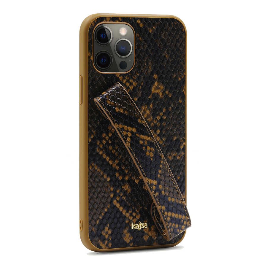 iPhone 12 Pro Kılıf Kajsa Glamorous Serisi Snake Handstrap Kapak