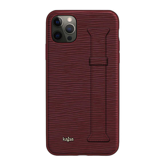 iPhone 12 Pro Kılıf Kajsa Wave Pattern Handstrap Kapak