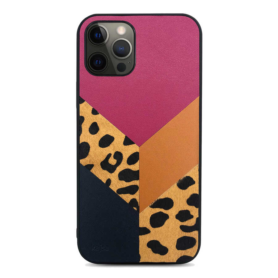 iPhone 12 Pro Max Kılıf Kajsa Glamorous Serisi Leopard Combo Kapak