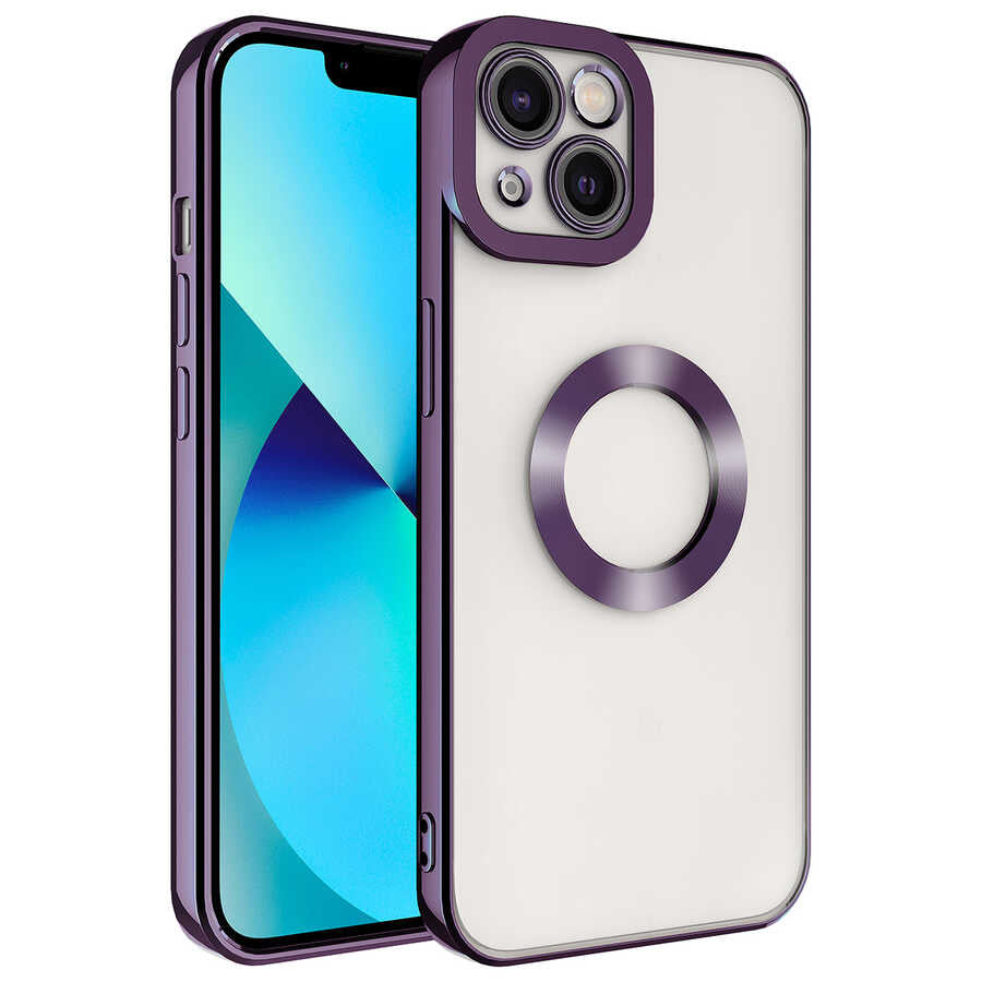 Apple iPhone 13 Kılıf Kamera Korumalı Logo Gösteren Zore Omega Kapak