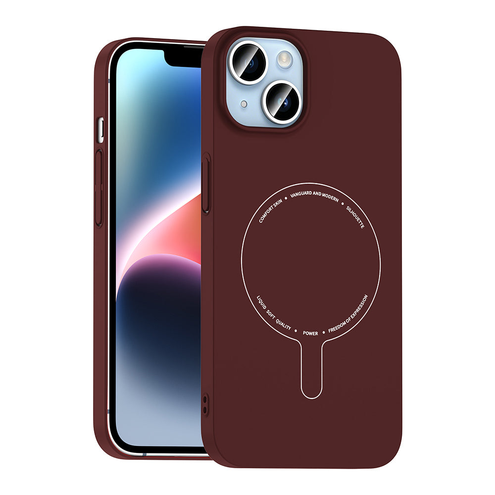 Apple iPhone 13 Kılıf M-Safe Şarj Özellikli Kamera Korumalı Zore Elio Sert PC Kapak