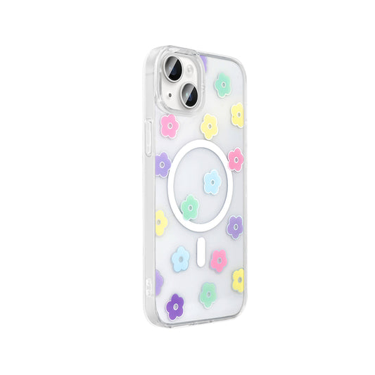 Apple iPhone 13 Kılıf M-Safe Şarj Özellikli Şeffaf Zore Folk Sert Kapak