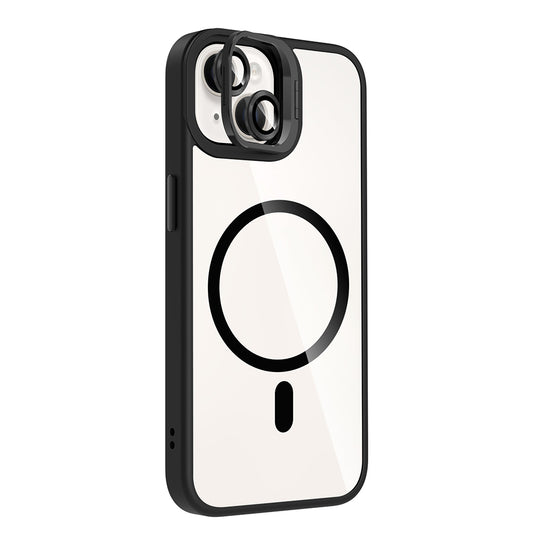 Apple iPhone 13 Kılıf Standlı ve Kamera Lens Hediyeli M-Safe Şarj Özellikli Zore Etro Kapak