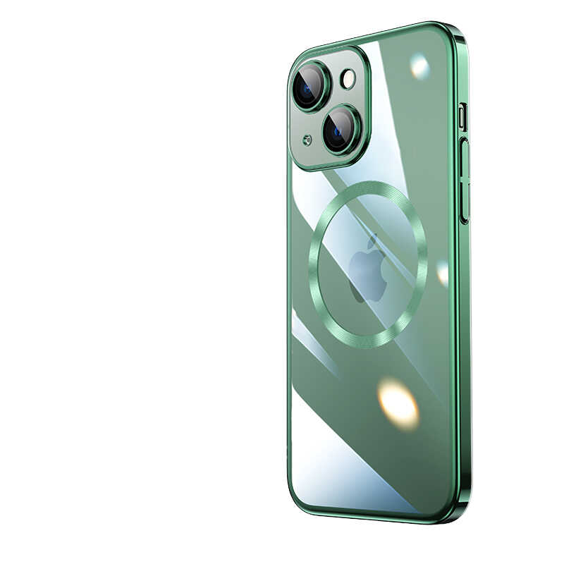 Apple iPhone 13 Kılıf Wireless Şarj Özellikli Sert PC Zore Riksos M-safe Kapak