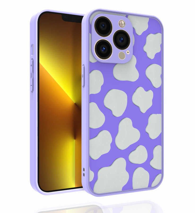 Apple iPhone 13 Pro Max Kılıf Desenli Kamera Korumalı Parlak Zore Nora Kapak