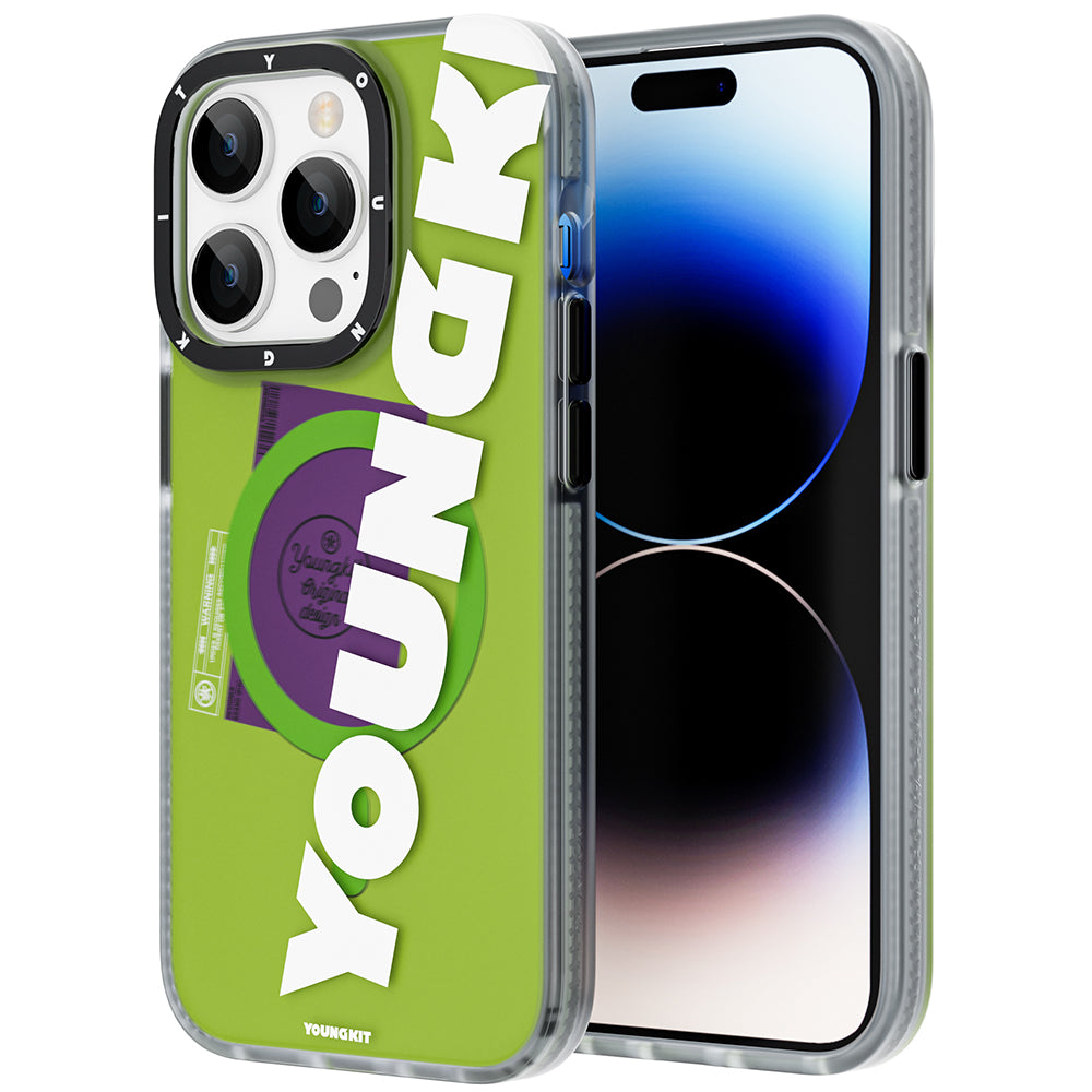 iPhone 13 Pro Max Kılıf M-safe Şarj Özellikli Youngkit Binfen Serisi Yazı Temalı Kapak