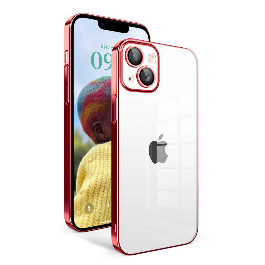 Apple iPhone 14 Kılıf Kamera Korumalı Renkli Çerçeveli Zore Garaj Kapak