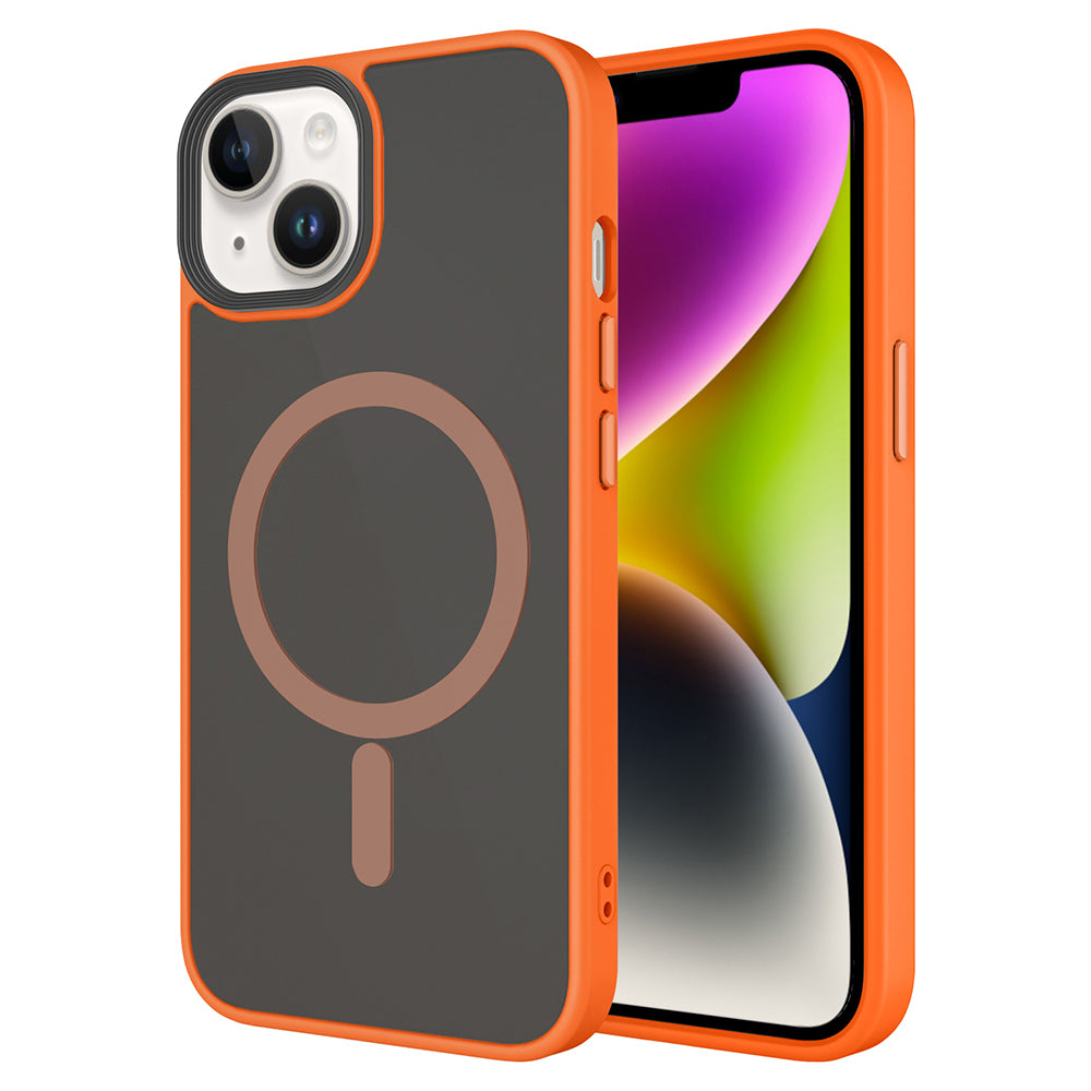 Apple iPhone 14 Kılıf Mat Arka Yüzey Wireless Şarj Özellikli Zore Flet M-safe Kapak