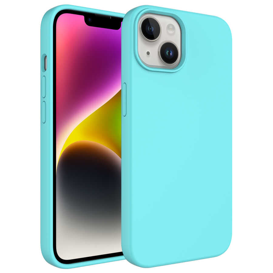 Apple iPhone 14 Plus Kılıf Sıvı Teknolojili Silinebilir Sert Zore Kivi Kapak