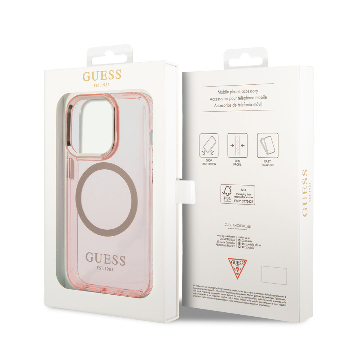 iPhone 14 Pro Kılıf GUESS M-safe Şarj Özellikli Airbagli Dizayn Kapak