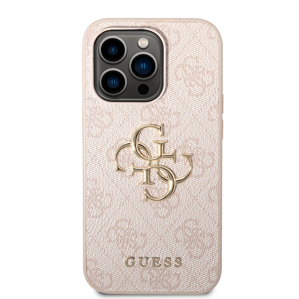 iPhone 14 Pro Kılıf Guess PU Deri Büyük Metal Logo Dizaynlı Kapak