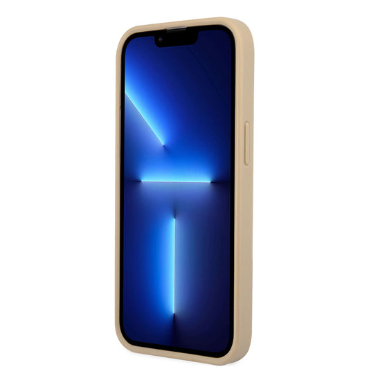 iPhone 14 Pro Kılıf GUESS PU Safran Deri Üçgen Logo Dizayn Kapak