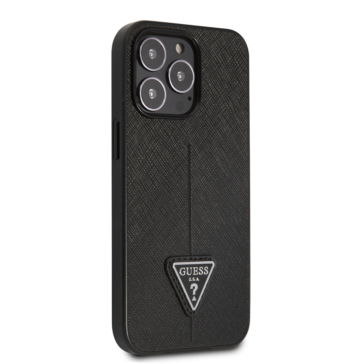 iPhone 14 Pro Kılıf GUESS PU Safran Deri Üçgen Logo Dizayn Kapak