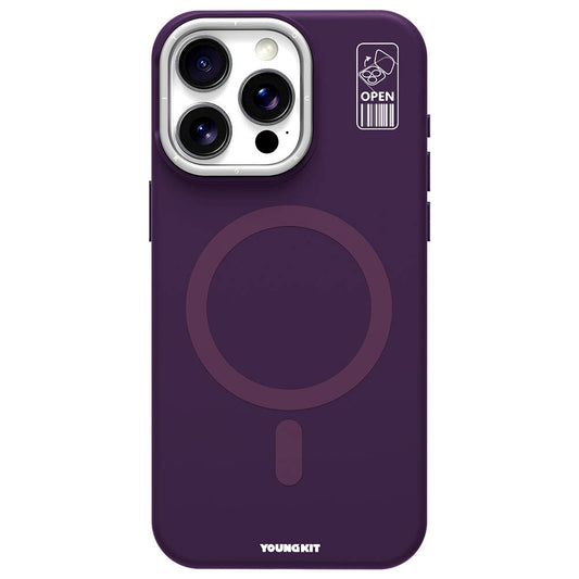 iPhone 14 Pro Kılıf M-safe Şarj Özellikli Kamera Standlı Youngkit Bitty Cream Kapak