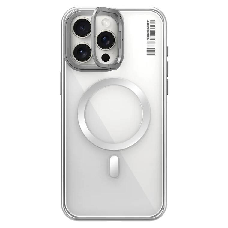 iPhone 14 Pro Kılıf M-safe Şarj Özellikli Sararma Önleyici Youngkit Crystal Grid Kapak
