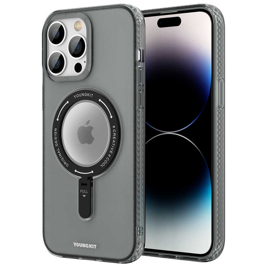 iPhone 14 Pro Kılıf M-safe Şarj Özellikli Youngkit Rock Serisi Kapak