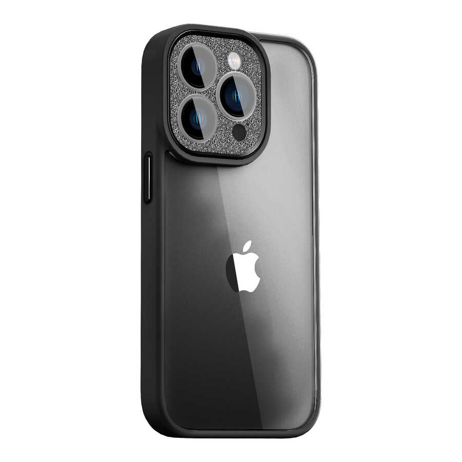 iPhone 14 Pro Kılıf Wiwu GCC-105 Lens Korumalı Renkli Kenar Arkası Şeffaf Multicolor Kapak