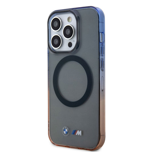iPhone 14 Pro Max Kılıf BMW M-safe Şarj Özellikli Transparan Renk Geçişli Dizayn Kapak