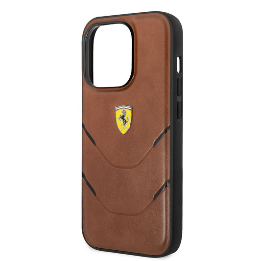 iPhone 14 Pro Max Kılıf Ferrari Orjinal Lisanslı PU Deri Sıcak Baskı Çizgili Dizayn Kapak