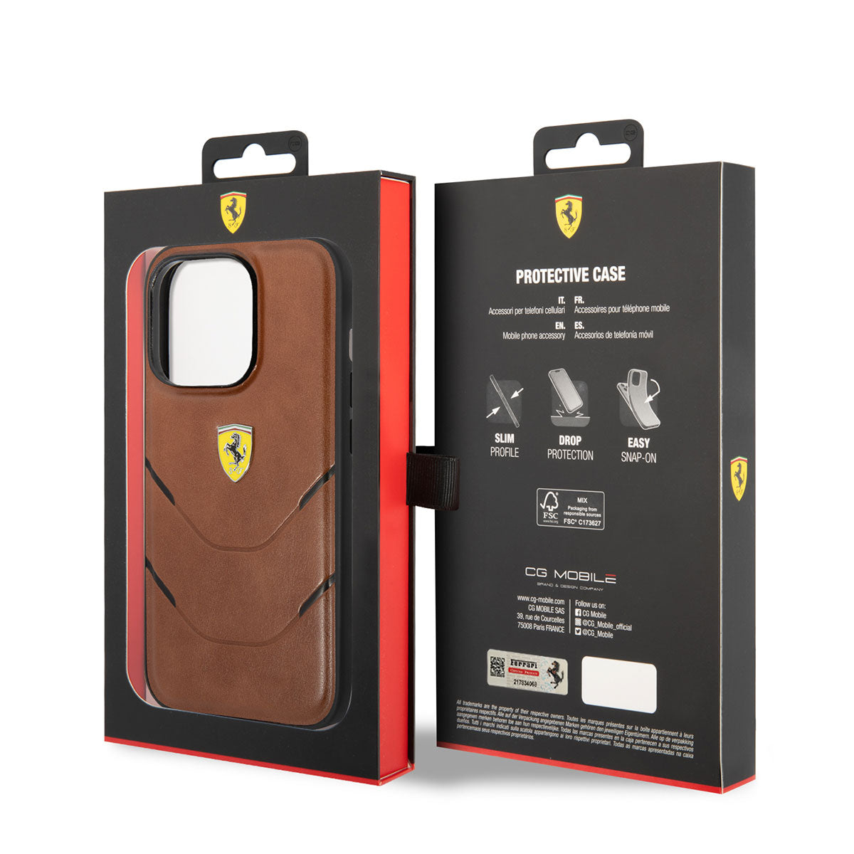 iPhone 14 Pro Max Kılıf Ferrari Orjinal Lisanslı PU Deri Sıcak Baskı Çizgili Dizayn Kapak