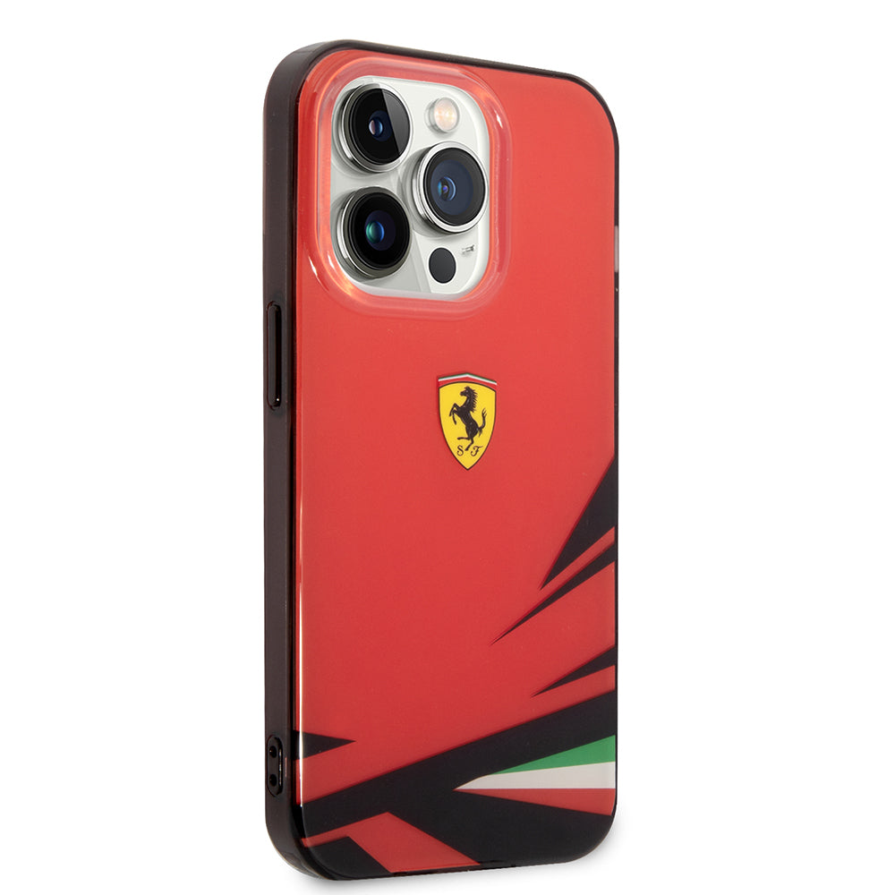 iPhone 14 Pro Max Kılıf Ferrari Sarı İtalyan Bayrak Baskılı Dizayn Kapak