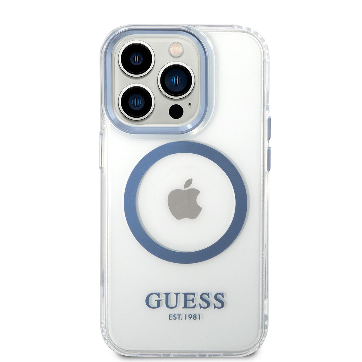 iPhone 14 Pro Max Kılıf GUESS M-safe Şarj Özellikli Metal Kamera Çerçeveli Kapak