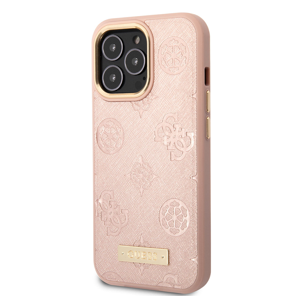 iPhone 14 Pro Max Kılıf GUESS M-safe Şarj Özellikli PU Deri Metal Logolu Kapak