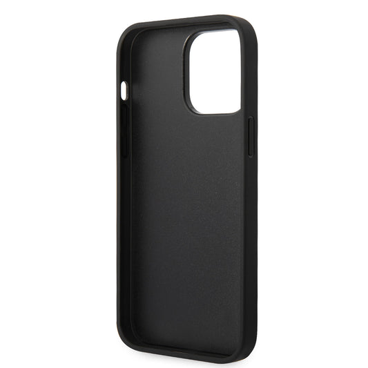 iPhone 14 Pro Max Kılıf Karl Lagerfeld PU Suni Deri Şerit Dizayn Kapak