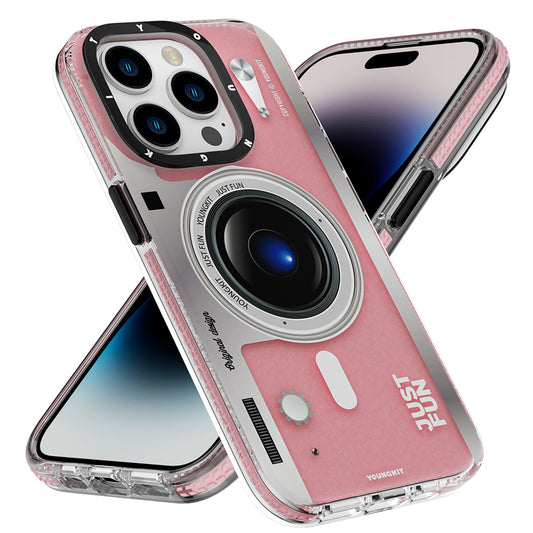 iPhone 14 Pro Max Kılıf M-safe Şarj Özellikli Lens Figürlü YoungKit Art Film Serisi Kapak
