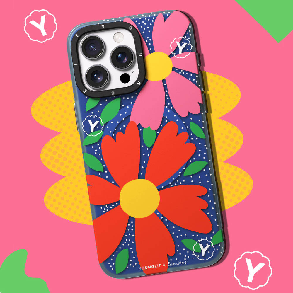 iPhone 14 Pro Max Kılıf M-safe Şarj Özellikli Sunshine Tasarımlı Youngkit Colorful Serisi Kapak