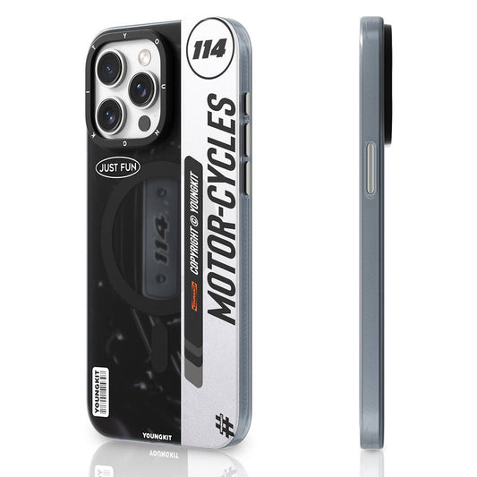 iPhone 14 Pro Max Kılıf M-safe Şarj Özellikli Youngkit Motorcycle Legend Serisi Kapak