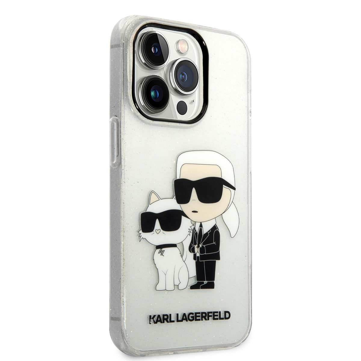 iPhone 14 Pro Max Kılıf Karl Lagerfeld Transparan Simli K&C Dizayn Kapak