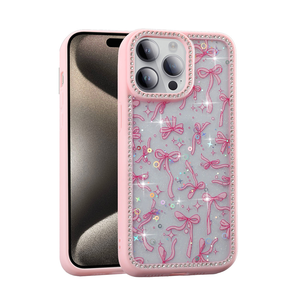 Apple iPhone 14 Pro Max Kılıf Taşlı ve Simli Tasarım Zore Azra Kapak