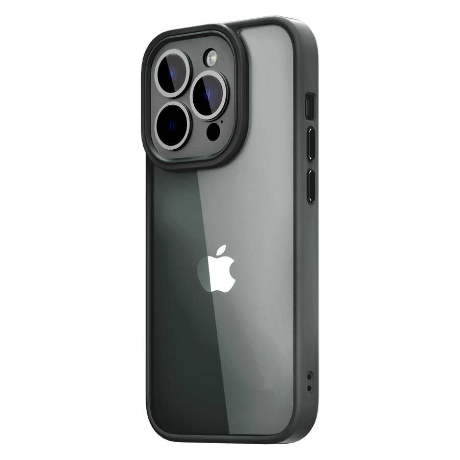 iPhone 14 Pro Max Kılıf Wiwu VCC-104 Lens Korumalı Renkli Kenar Arkası Şeffaf Vivid Clear Kapak