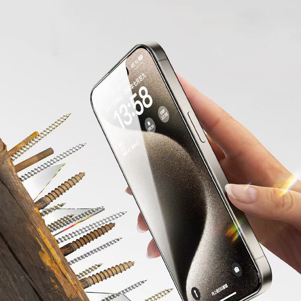 Apple iPhone 14 Pro Max Zore 3D Oliv HD Temperli Cam Ekran Koruyucu + Kolay Uygulama Aparatı