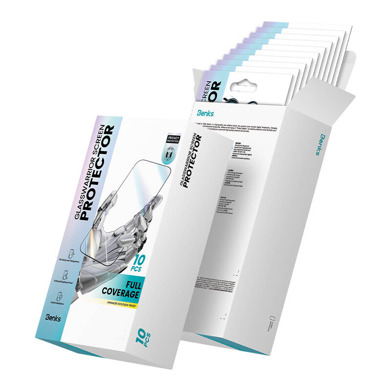 iPhone 15 Benks Glass Warrior Privacy HD Cam Ekran Koruyucu 10'lu Paket