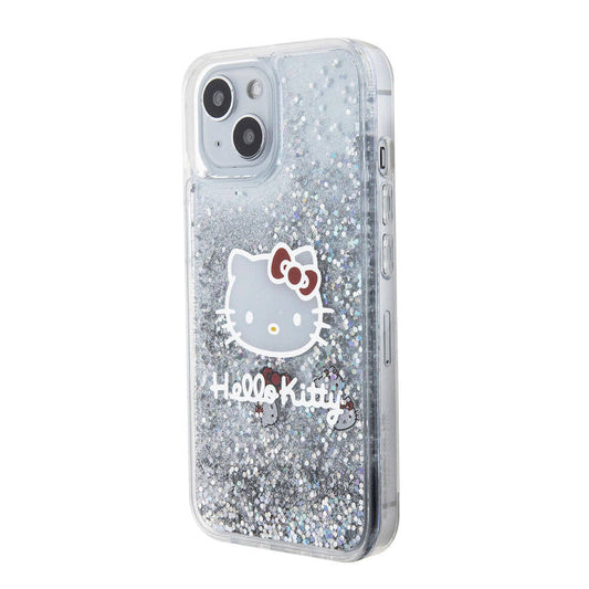 iPhone 15 Kılıf Hello Kitty Orjinal Lisanslı İkonik Sıvılı Glitter Kapak