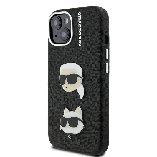 iPhone 15 Kılıf Karl Lagerfeld Orjinal Lisanslı K&C Heads Pin Kapak