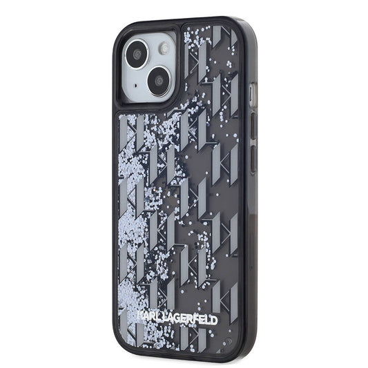 iPhone 15 Kılıf Karl Lagerfeld Orjinal Lisanslı Simli KL Yazılı Monogram Gradıent Kapak