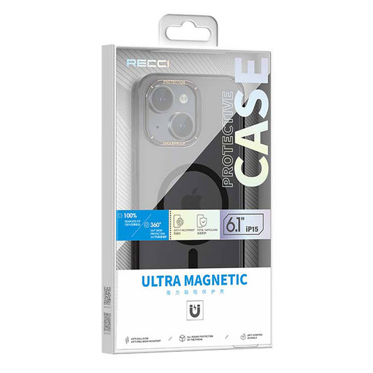 iPhone 15 Kılıf M-safe Şarj Özellikli Cam Arka Yüzey Recci Michelin Serisi Kapak