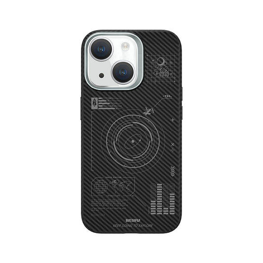 iPhone 15 Kılıf Wiwu KJZ-017 Karbon Fiber 600D Explore Kevlar Kapak