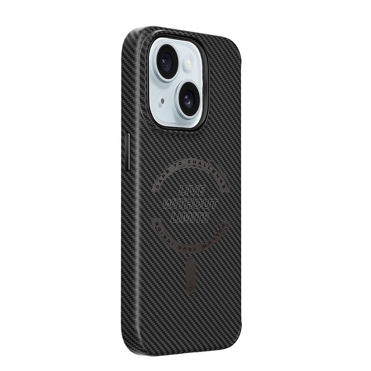 iPhone 15 Kılıf Wiwu LCC-107 Karbon Fiber M-safe Şarj Özellikli Kamera Korumalı Kabon Kapak