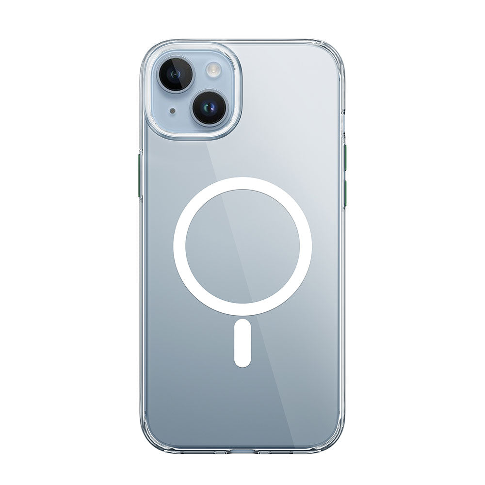 iPhone 15 Kılıf Wiwu ZYS-013 M-safe Şarj Özellikli Renkli Kamera Çerçeveli Şeffaf Jelly Kapak